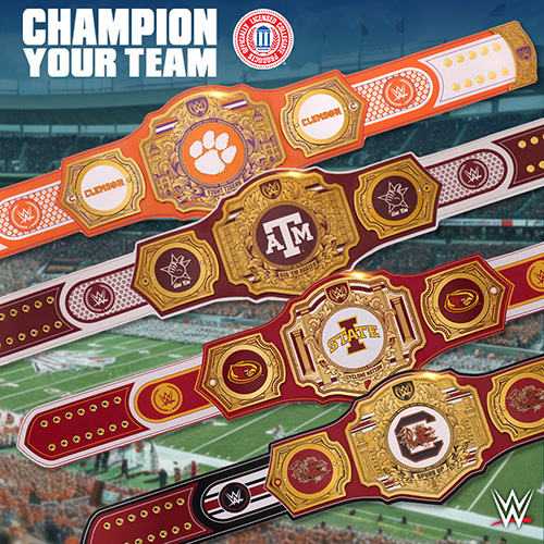 Champion Your Team - New collegiate WWE legacy title belts